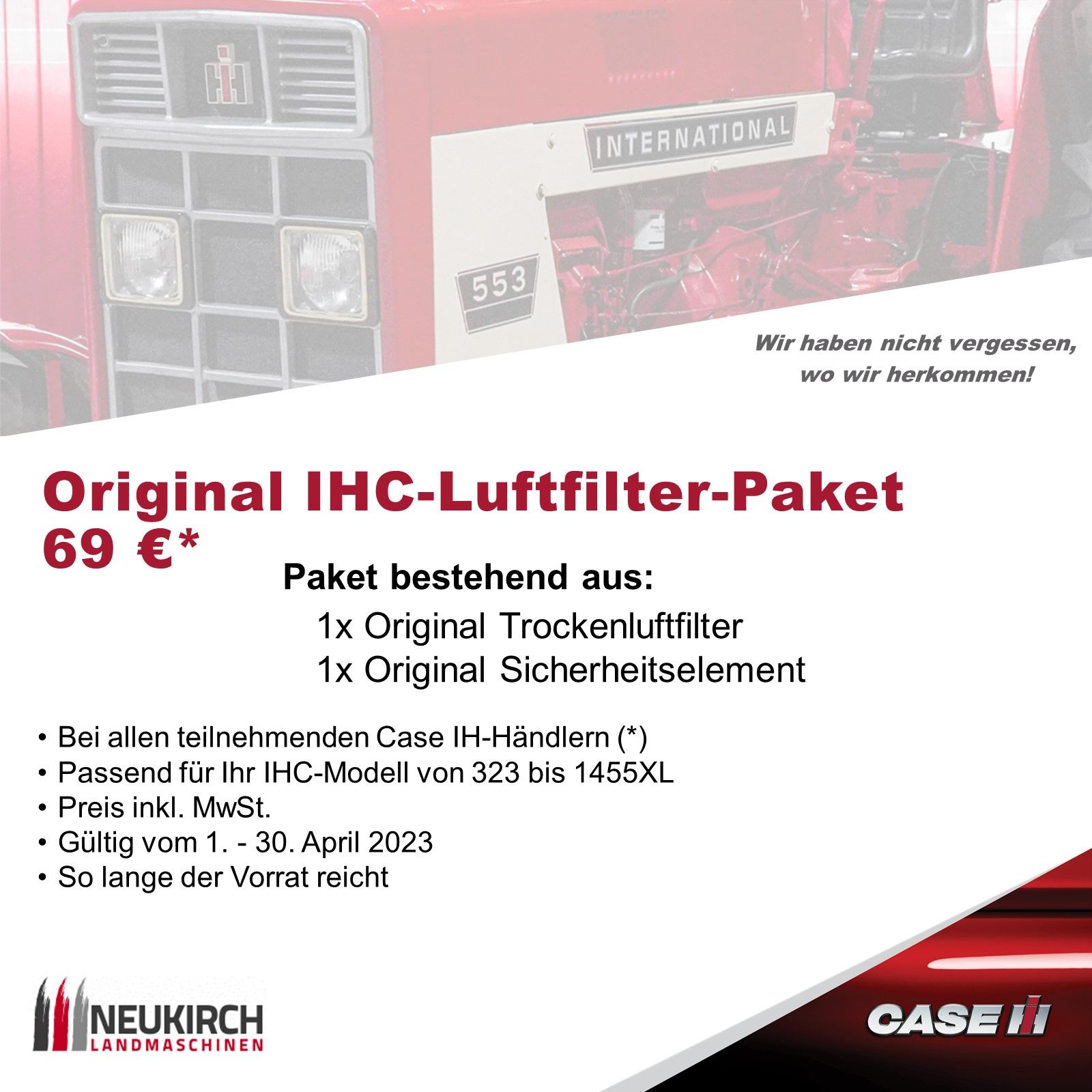 Original IHC Luftfilter-Paket